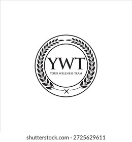 O logotipo YWT apresenta um design moderno e limpo com letras arrojadas que fortalecem a identidade da marca, oferecendo uma marca visual profissional, memorável e versátil, ideal para marcas de negócios e bem-estar.
