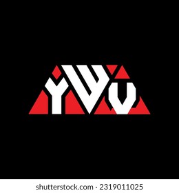Diseño del logotipo de la letra triangular YWV con forma triangular. Monograma de diseño del logotipo del triángulo YWV. Plantilla de logotipo vectorial de triángulo YWV con color rojo. Logo triangular YWV simple, elegante y lujoso