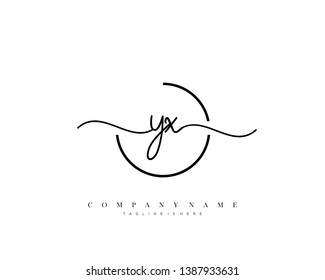 YX initial handwriting logo template vector