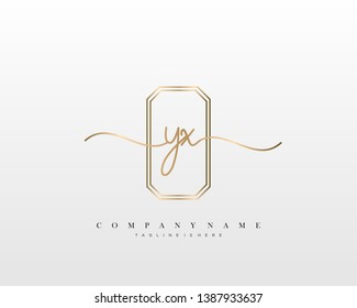 YX initial handwriting logo template vector