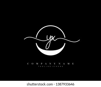 YX initial handwriting logo template vector