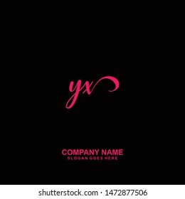 YX Initial handwriting logo vector