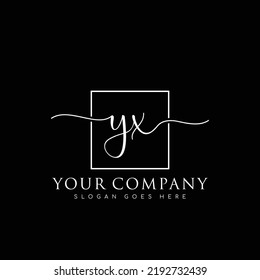 YX Initial handwriting minimalist logo vector