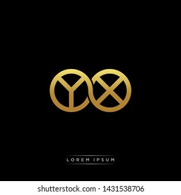 YX initial letter linked circle capital monogram logo modern template