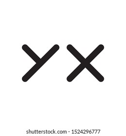 YX initial letter logo template vector icon design