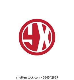 YX initial letters circle business logo red