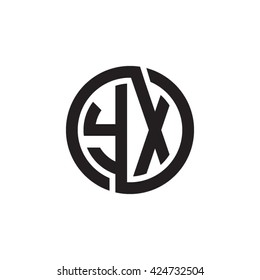 YX initial letters looping linked circle monogram logo