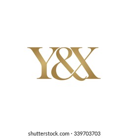 Y&X Initial logo. Ampersand monogram golden logo