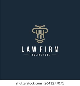 YX initial monogram logo law firm with pillar design