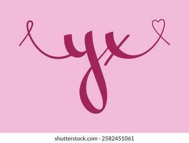 YX initial wedding monogram calligraphy vector illustration. Hand drawn lettering y and x love logo design for valentines day poster, greeting card, photo album, banner print or tattoo.