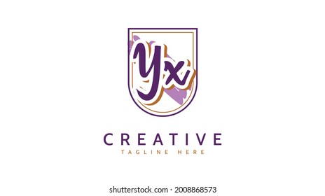 YX Initials, handwriting logo vector