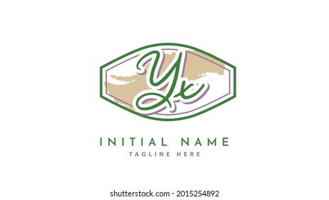 YX Initials, handwriting logo vector
