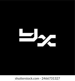 YX letter bold futuristic concept techno style modern monogram initial