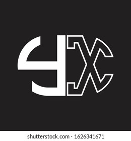 YX Letter logo monogram with oval shape negative space design template