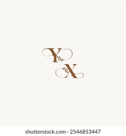 YX letter wedding monogram logo initial elegant curve organic bold and hairline monogram