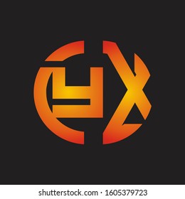 YX Logo monogram with cutting line style isolated on colors