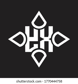YX Logo monogram with four cone rounded by the shape design template