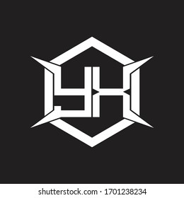 YX Logo monogram with hexagon and four taper shape design template