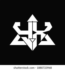 YX Logo monogram isolated with triangle shape design template on black background