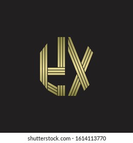 YX Logo monogram outline style linked isolated with gold colors