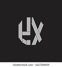 YX Logo monogram with outline style linked isolated on black background