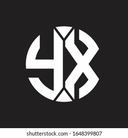YX Logo monogram with piece circle ribbon style