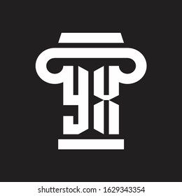 YX Logo monogram with pillar style design template