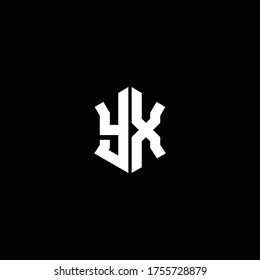 yx logo monogram with shield shape design template