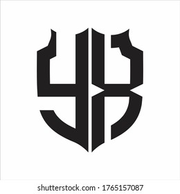 YX Logo Shield style Monogram design template on white background