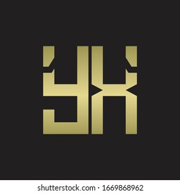 Logotipo YX con una plantilla de diseño de forma escamosa con colores dorados