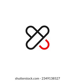 YX logo template vector with line style
