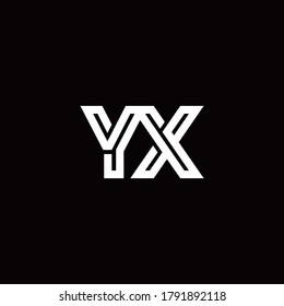 YX monogram logo with abstract line design template
