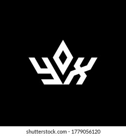 YX monogram logo with crown shape luxury style design template