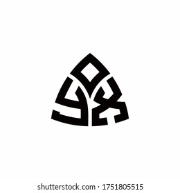 YX monogram logo with modern triangle style design template isolated on white background