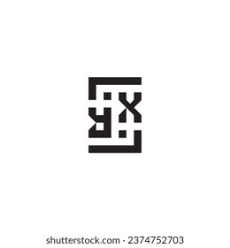 logotipo retro de concepto cuadrado YX en un diseño profesional de alta calidad que se imprimirá en cualquier medio impreso