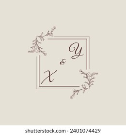 YX wedding line square monogram with high quality professional design that will print well