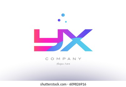 yx y x  creative pink purple blue modern dots creative alphabet gradient company letter logo design vector icon template