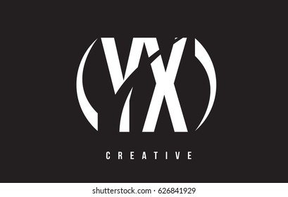 YX Y X White Letter Logo Design with White Background Vector Illustration Template.
