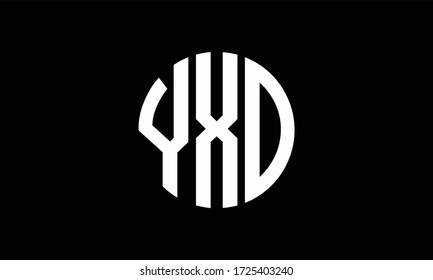 YXD Circle Emblem Abstract Monogram Letter Mark Vector Logo Template