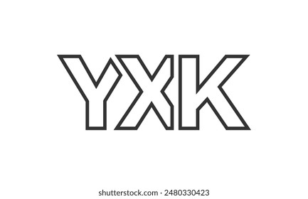 YXK logo design template with strong and modern bold text. Initial based vector logotype featuring simple and minimal typography. Trendy company identity ideal for businesses brand presence.