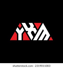 Diseño del logotipo de la letra del triángulo YXM con forma de triángulo. Monograma de diseño del logotipo del triángulo YXM. Plantilla de logotipo vectorial de triángulo YXM con color rojo. Logotipo YXM triangular simple, elegante y lujoso