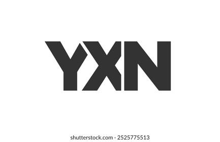 YXN logo design template with strong and modern bold text. Initial based vector logotype featuring simple and minimal typography. Trendy company identity ideal for businesses brand presence.