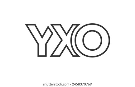 YXO logo design template with strong and modern bold text. Initial based vector logotype featuring simple and minimal typography. Trendy company identity ideal for businesses brand presence.
