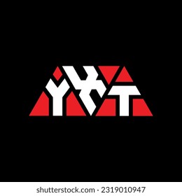 YXT triangle letter logo design with triangle shape. YXT triangle logo design monogram. YXT triangle vector logo template with red color. YXT triangular Simple, Elegant, and Luxurious Logo