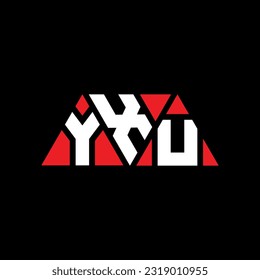 YXU triangle letter logo design with triangle shape. YXU triangle logo design monogram. YXU triangle vector logo template with red color. YXU triangular Simple, Elegant, and Luxurious Logo