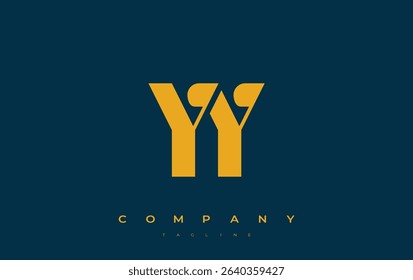 YY Abstract Geometric Logo Design. Modern and elegant logo design with simplistic typography elements, showcasing branding excellence.