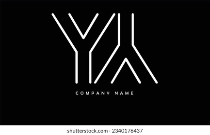 Monograma del logotipo de las letras abstractas YY