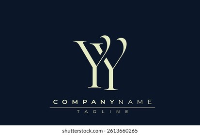 YY abstract Logo. Elegantly Designed Minimalist Monogram Logo with Stylish Lettering. Sophisticated and sleek minimalist monogram showcasing unique lettering design.