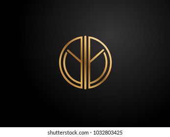 YY circle shape gold color design
