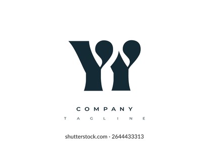 YY Creative Abstract Typography Logo Design. Elegant logo combining bold typography and creative shapes, ideal for branding and identity solutions.